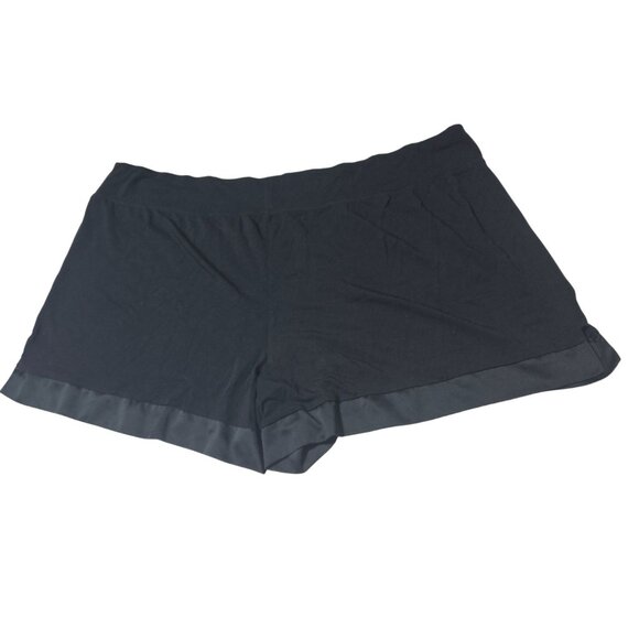 Ava & Viv Black Shorts Womens Plus Size 3X Satin Trim Loungewear Pjs Sleepwear - Picture 1 of 5